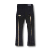RTA Denis Mini Flare Matte Black Jeans at Gravity NYC